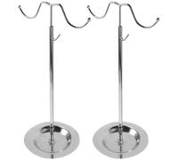 Hemobllo 2 Pezzi Supporto Espositore per Borse Regolabile in Metallo con Doppio Gancio Stand per Appendiabiti Borse Resistente per Casa e Negozio Protezione AntiGraffio e Smussato