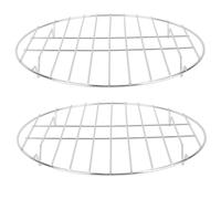 Hemobllo 2 Pezzi Supporto per Barbecue in Acciaio Inox, Rotondo | Leggero e Facile da Usare, Comodo da Trasportare e Riporre, Colore Argento, per Attività All'aperto