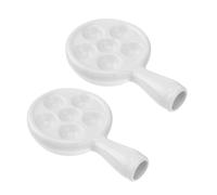 Hemobllo 2 pezzi Teglia per Lumache in Ceramica Resistente al Calore con Manico Ergonomico Multi-scanalature Antiscivolo per Cottura Escargot e Piatti Commestibili per Forno Casa e