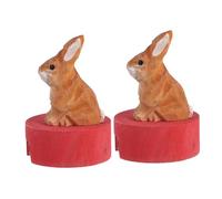 Hemobllo 2 Pezzi Temperamatite Manuale Portatile Forma di Coniglio in Legno Temperino Kawaii per Matite e Pastelli Strumento Sicuro e Facile per Studenti e Artisti