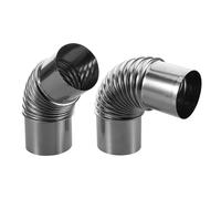 Hemobllo 2 Pezzi Tubo per Stufa in Acciaio Inossidabile Gomito a 45 e 90 Gradi, Accessori per Stufa da Campeggio Resistenti ad Alte Temperature, per Barbecue All'aperto