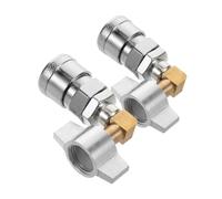 Hemobllo 2 Pezzi Valvole Rapide per Compressore con Gomito Integrato Accessori Pneumatici Resistenti per Pulizia Camion e Industriale Connessione Veloce e Controllo Argento