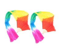 Hemobllo 2 Pezzi Ventaglio da Danza in Seta Leggera Multicolore Ventagli per Danza del Ventre e Spettacoli Culturali Accessorio Resistente per Performance e Fitness