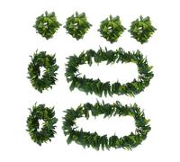 Hemobllo 2 Set Ghirlande Hawaiane con Foglie Realistiche Fasce per Leggere e Braccialetti per Feste Tropicali in e Luau