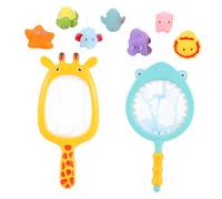 Hemobllo 2 set Giocattoli da Bagno per Animali Spruzzanti Cambia Colore Sicuri e Galleggianti per Bagnetto e Gioco Acqua Include Rete per Pesca Colore Azzurro