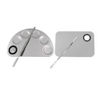 Hemobllo 2 set Palette in Acciaio Inossidabile per Tavolozze Miscelazione Cosmetici Palette Fondotinta e Ombretti Leggere con per e