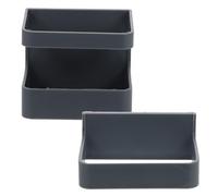 Hemobllo 2 Set Portaombrelli da Parete senza Fori, Supporto in PP Nero | Design Scomparti e Scanalature, Struttura Rimovibile, Bordi Arrotondati, Facile da Svuotare e Pulire