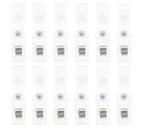 Hemobllo 20 pezzi Clip per Badge in Metallo Resistente con Doppio Foro Clip per Targhette Identificative con Cinturini Trasparenti Porta Badge Sicuro per Ufficio Eventi e Lavoro
