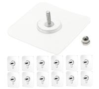 Hemobllo 20 pezzi Ganci Adesivi per Muro con Vite Autoadesiva Appendichiavi e Asciugamani per Cucina e Bagno Ganci Murali Senza Forare in Acrilico e Lega Uso Interno ed Esterno