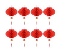 Hemobllo 20 Pezzi Lanterne Rosse a Nido d'Ape Pieghevoli in Film Plastico | Design Classico Cinese, Anello e Cordino, per Rami e Soffitti, Feste di Primavera e Ristorazione