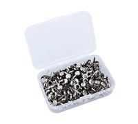Hemobllo 200 Pezzi Chiodi Metallo Elettroplaccati per Fasteners Rotondi con Scatola per Scrapbooking e Decorazioni Argento