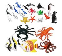 Hemobllo 24 Giocattoli Animali Marini Miniaturizzati Educativi e Realistici Ottimi per Regali e Decorazioni Giocattoli da Bagno per Apprendimento delle Creature Oceaniche