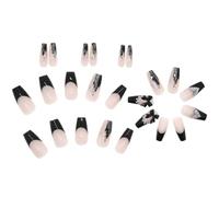 Hemobllo 24 Pezzi Press On Nails Cuore, False Nails Copertura Totale, Abs, Forma a Cuore, Stile Fiocco, Leggere e Compatte, per Saloni Unghie e Appuntamenti del Weekend, per Fidanzata