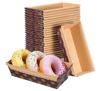 Hemobllo 25 Pezzi Pirottini in Carta Antigrasso per Torte, Stampi Monouso Resistenti al Calore, Vassoio per Plumcake e Dessert, Uso Professionale e Casalingo, Colore Caffè, Formato Quadrato