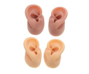 Hemobllo 2paio di Orecchio in Silicone Anatomia Reale per Esercitarsi Piercing e Esposizione di Orecchini Morbida e Flessibile