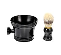 Hemobllo 2pezzi Barba con Pennello e Ciotola per Sapone Setole Fini e Morbide per Ricca Presa Comoda e Pulizia Adatto Tutti i Tipi di Barba Portatile per Viaggi e Lavoro