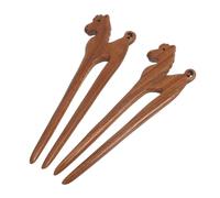 Hemobllo 2pezzi Bastoncino Cinese per Capelli in Legno Forcina in Stile Cinese per Chignon Fermaglio per Capelli Vintage Forma di Cavallo dello Zodiaco Bacchetta per Acconciature per Donne