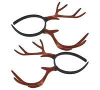 Hemobllo 2pezzi Corna di Cervo e Renna per Fascia Capelli Due Erecchie Corna Cervo Copricapo Natalizio per Ragazze Donne Accessorio Feste Cosplay Spettacoli Festività
