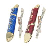 Hemobllo 2pezzi Mezuzah Pergamena Kosher per Porta Custodia Mezuzah Eseguita in Metallo Decorazione Ebraica per Casa e Regali Festivi