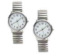 Hemobllo 2pezzi Orologio Da Polso Al Quarzo Classico Orologio Alla Moda Regalo Per Familiari e Amici