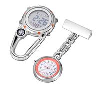 Hemobllo 2pezzi Orologio Da Tasca Clip Per Infermieri Orologio Digitale Moschettone Leggero e Portatile Facil Leggere Usare