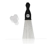 Hemobllo 2pezzi Petine ad Ago in Acciaio Pettine Ventaglio Set da Manico in Plastica per Districare Capelli Lunghi e Spessi Adatto per Uso Casa e Salone