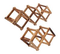 Hemobllo 2pezzi Portabottiglie Per Vino in Legno Design Geometrico Moderno Scaffali Pieghevoli Per Esposizione Vino Per Conservazione Domestica