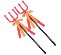 Hemobllo 2pezzi Tridente di Halloween in Plastica Forcone da Diavolo per Costumi Dimostrativi Oggetto di Scena per Festa di Halloween e Cosplay