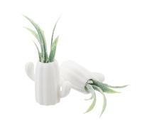 Hemobllo 2pezzi Vaso Per Casa Delle Bambole in Scala Mini Piante in Vaso Artificiali Decorazioni Verdi Per Giardino Delle Fate Accessori Per Casa Delle Bambole