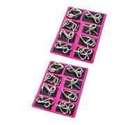 Hemobllo 2sets Gioco Intelligenza e Puzzle Rompicapo Anelli Interbloccati in Acciaio Inossidabile Per Ragazzi e Ragazze Portatile Per Scuola e Ufficio