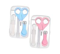 Hemobllo 2sets Manicure Ragazzo Ragazza Ragazza Forbice Tagliaunghie Limetta Pinzetta Custodia Organizer Kit Cura Unghie Ragazzo Piccoli Materiale Senza