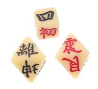 Hemobllo 3 pezzi Dadi Divinatori Cinesi Antichi Facce con Simboli Divinatori per Giochi di Divinazione e Riunioni Familiari Design Vintage Portatile e Interattivo