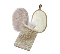 Hemobllo 3 pezzi Esfoliante in Loofah Naturale per Bagno e Spa Morbidi Dischi per Viso e Corpo con Sacchetto in Cotone e Lino per Rimuovere Morta e Impurità Facile da Pulire e