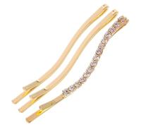 Hemobllo 3 pezzi Fermagli Capelli Donna con Strass Fermacapelli Metallico Dorato per Styling Versatile Clip Eleganti per Frangia e Acconciature Raffinate