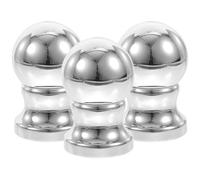 Hemobllo 3 Pezzi Palla da Asta della Bandiera in Abs Argento Installazione Semplice e Resistente alle Intemperie, Decorazione Elegante per Festa e Spazi Esterni