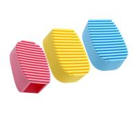 Hemobllo 3 pezzi Spazzola Lavare Vestiti in Silicone Colorata da Mini Handheld Washboard Morbida e Resistente per Bucato Mano Pulizia di Macchie su Colletti Polsini e Tessuti in Tonalità