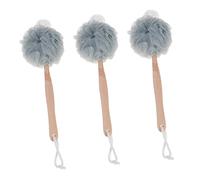Hemobllo 3 pezzi Spazzole Bagno con Nylon Grigio Scrubber Ergonomico per Doccia Massaggio e Rimozione Cellule Morte Accessori Doccia per