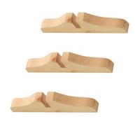 Hemobllo 3 Pezzi, Supporto Divisorio in Legno per Schermi Base Stabile | Superficie Liscia e Lucidata, Montaggio senza Attrezzi, per Spazi Aperti e Locali, Beige