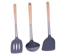 Hemobllo 3 pezzi Utensili Silicone Cucchiaio e Schiumarola Antiadente e Ristoranti Materiale Resistente e