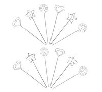 Hemobllo 30 Pezzi Portacarte Metallico Filo con Forme Cuore Stella Supporti per Numeri da Tavolo Clip Memo per Note e Foto Accessori Decorativi per Feste Matrimoni e Compleanni
