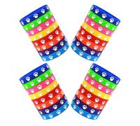 Hemobllo 32 Pezzi Braccialetti in Silicone Zampa di Cane Morbidi e Elasticizzati Colore Assortito per Uso Quotidiano e Eventi di Adozione Animali Colore Casuale