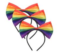 Hemobllo 3pezzi Cerchietto Arcobaleno Per Donna Accessori Per Capelli Fiocco Fasce Per Capelli Colorate Per Feste e Uso Quotidiano Design Elegante e Leggero