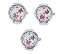 Hemobllo 3pezzi Orologio Anello Decorativo Con Farfalle Design Antico e Unico Orologio Per Dita Per Donne e Ragazze Come Elegante e Pratico