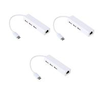 Hemobllo 3pezzi Type-c Hub Ethernet LAN Adapter con Porte USB Espansione per Smartphone e Computer Connessione Stabile e Veloce per Plus Note