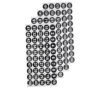 Hemobllo 4 fogli Adesivi Numerici Autoadesivi Neri Etichette Classificazione Rotonde Adesivi Piccoli Resistenti per Interni Ed Esterni per Organizzazione Box Armadietti