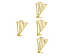 Hemobllo 4 Mini Giocattoli Mini Strumenti Musicali Arpa Arpa Minuscolo Arredamento Strumento Plastica D'oro