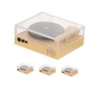 Hemobllo 4 Miniature Dollhouse Cd Player Realistic Tiny Record Player Model For Diy Assembly Creative Mini House Furniture Decor For Living Room And Bedroom