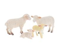 Hemobllo 4 Modellini Animali Simulazione Pecore in Durevoli Giocattoli Educativi per Sviluppo Intelligenza e Accessori Foto Realistici