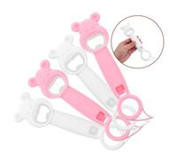 Hemobllo 4 Pezzi Apribottiglie Orso in Acciaio Apri Lattine e Barattoli Multifunzionale Strumento Resistente per Cucina e Bar Design Gioioso Orso Maniglia Antiscivolo Riutilizzabile