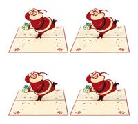 Hemobllo 4 Pezzi Biglietto Auguri Natalizio 3d Babbo Natale in Carta | Espressione di Affetto e Auguri, Superficie per Scrivere Bene, Non Facile da Strappare, per Colleghi
